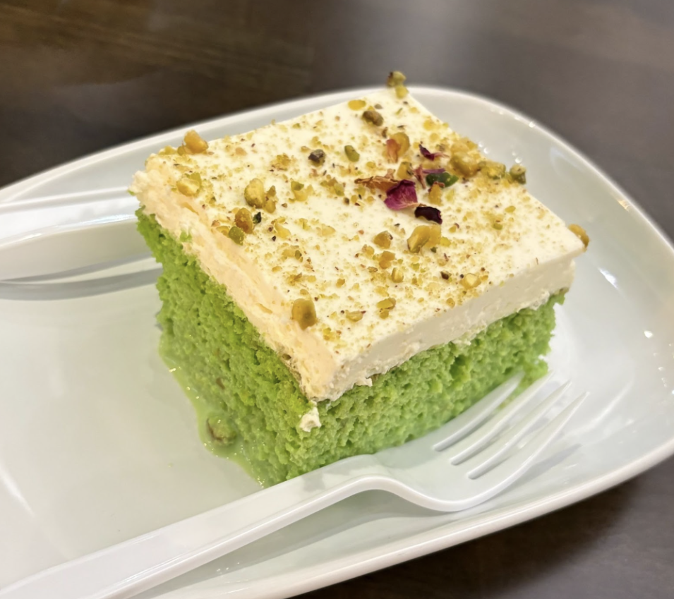 The Pistachio Milk Cake served at Moka & Co